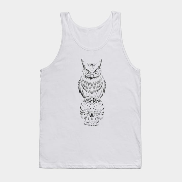 owl and sugar skull Tank Top by Paul_Abrams